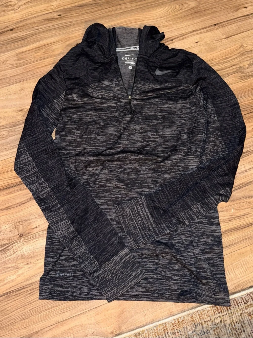 Nike Men’s Black Heather Quarter-Zip Performance Hoodie